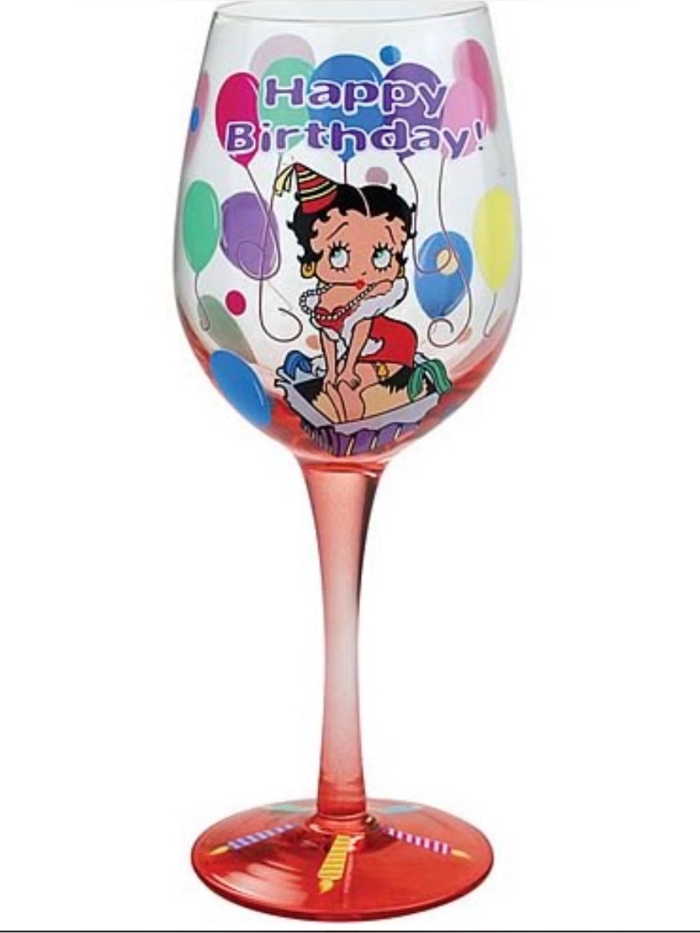 Betty Boop Happy Birthday Betty Wine Glass Westland